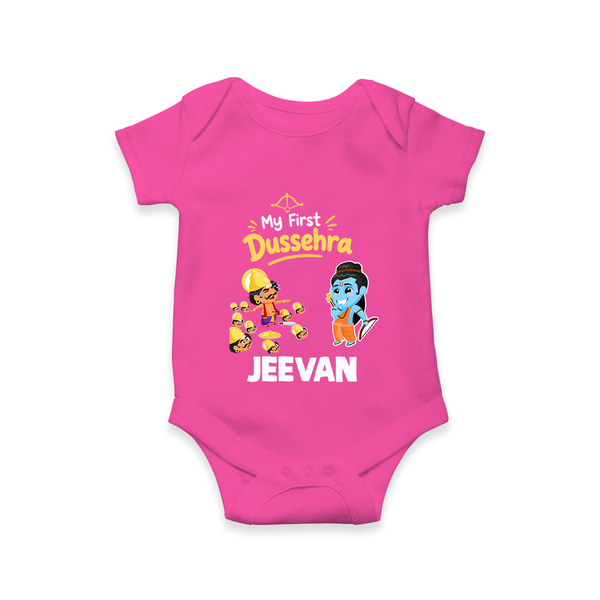My First Dussehra Jeevan Ram & Ravan Romper - HOT PINK - New Born (Chest 14")