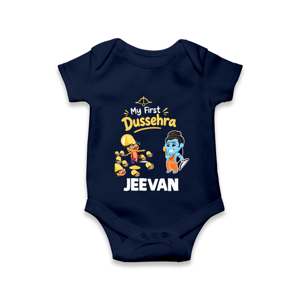 My First Dussehra Jeevan Ram & Ravan Romper - NAVY BLUE - New Born (Chest 14")