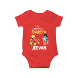 My First Dussehra Jeevan Ram & Ravan Romper - RED - New Born (Chest 14")