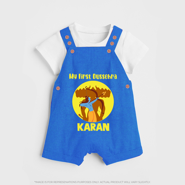My First Dussehra Karan Bow Warrior Dungaree - COBALT BLUE - 0 - 5 Months Old (Chest 18")