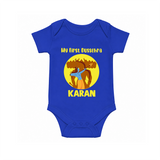 My First Dussehra Karan Bow Warrior Romper - COBALT BLUE - New Born (Chest 14")