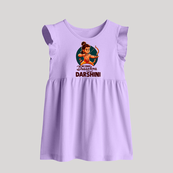 My First Dussehra Kavin Ram Archer Baby Frock - LILAC - 0 - 3 Months Old (Chest 17")