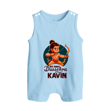 My First Dussehra Kavin Ram Archer Button Romper - BABY BLUE - New Born (Chest 18")