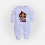 My First Dussehra Kavin Ram Archer Fullbody suit - BABY BLUE - New Born (Chest 7.5")