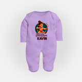 My First Dussehra Kavin Ram Archer Fullbody suit - LILAC - New Born (Chest 7.5")