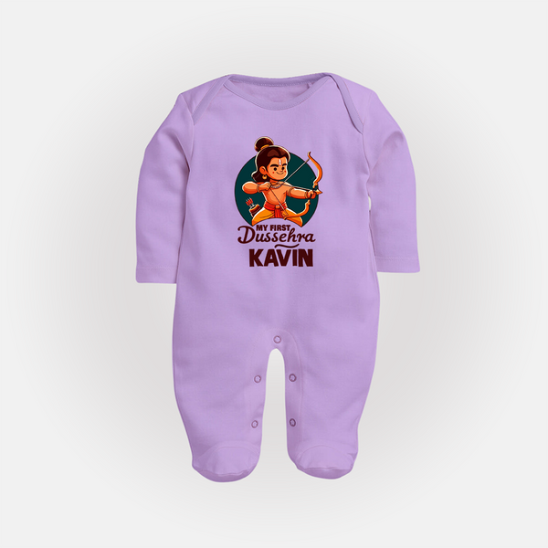 My First Dussehra Kavin Ram Archer Fullbody suit - LILAC - New Born (Chest 7.5")