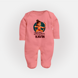 My First Dussehra Kavin Ram Archer Fullbody suit - PEACH - New Born (Chest 7.5")