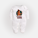 My First Dussehra Kavin Ram Archer Fullbody suit - WHITE - New Born (Chest 7.5")