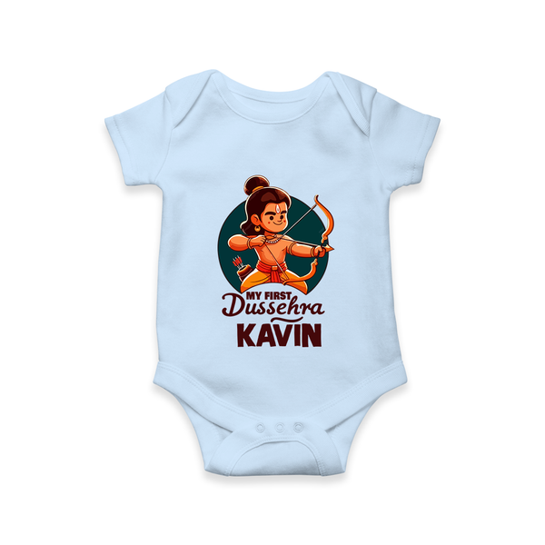My First Dussehra Kavin Ram Archer Romper - BABY BLUE - New Born (Chest 14")