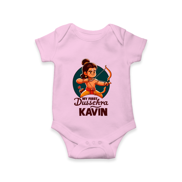 My First Dussehra Kavin Ram Archer Romper - BABY PINK - New Born (Chest 14")