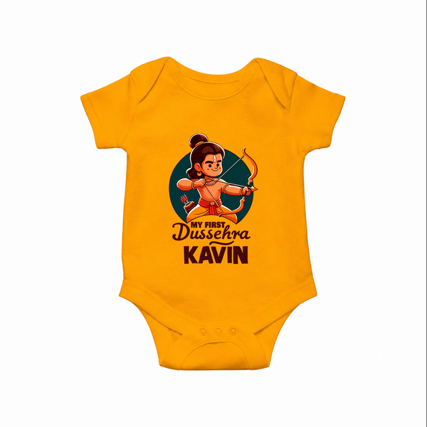 My First Dussehra Kavin Ram Archer Romper - CHROME YELLOW - New Born (Chest 14")