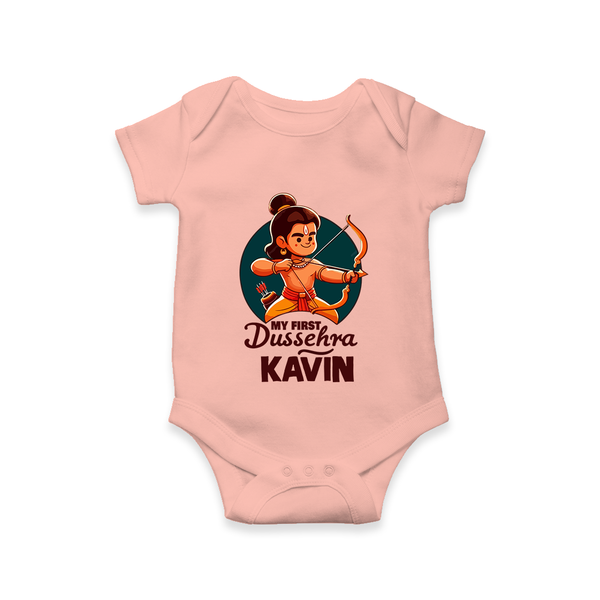 My First Dussehra Kavin Ram Archer Romper - PEACH - New Born (Chest 14")