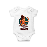 My First Dussehra Kavin Ram Archer Romper - WHITE - New Born (Chest 14")