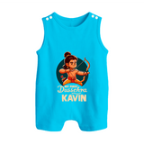 My First Dussehra Kavin Ram Archer Button Romper - SKY BLUE - New Born (Chest 18")