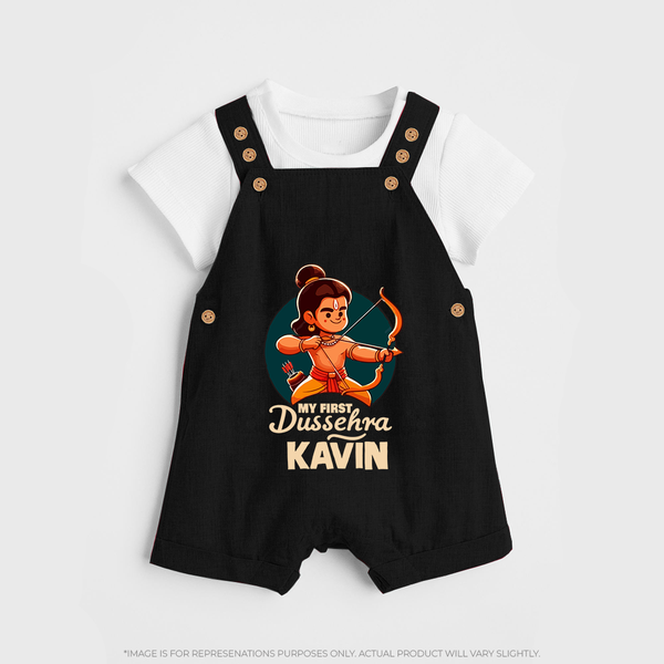 My First Dussehra Kavin Ram Archer Dungaree - BLACK - 0 - 5 Months Old (Chest 18")
