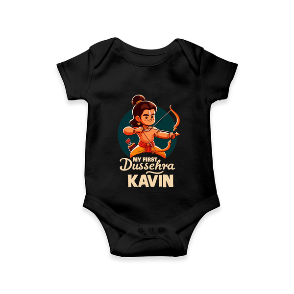 My First Dussehra Kavin Ram Archer Romper - BLACK - New Born (Chest 14")