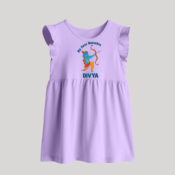 My First Dussehra Lokesh Victory Bow Baby Frock - LILAC - 0 - 3 Months Old (Chest 17")