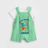 My First Dussehra Lokesh Victory Bow Dungaree - GREEN - 0 - 5 Months Old (Chest 18")