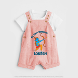 My First Dussehra Lokesh Victory Bow Dungaree - PEACH - 0 - 5 Months Old (Chest 18")