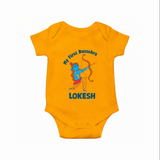 My First Dussehra Lokesh Victory Bow Romper - CHROME YELLOW - New Born (Chest 14")