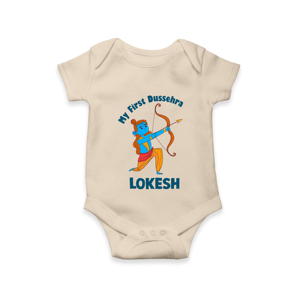 My First Dussehra Lokesh Victory Bow Romper - IVORY - New Born (Chest 14")