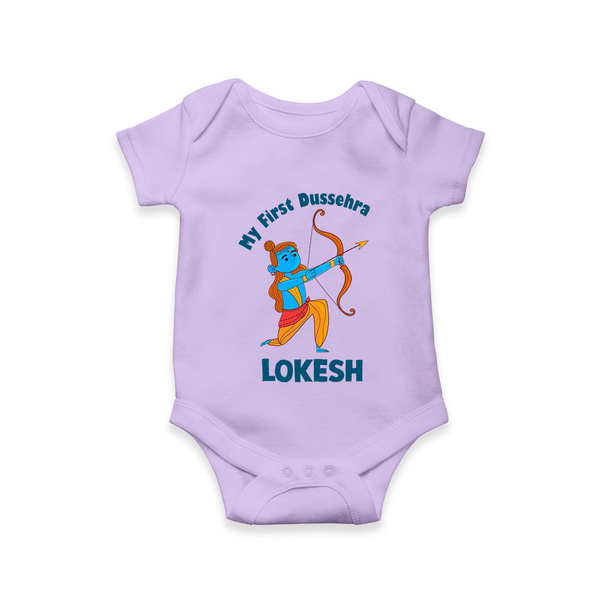 My First Dussehra Lokesh Victory Bow Romper - LILAC - New Born (Chest 14")