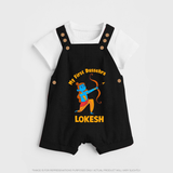 My First Dussehra Lokesh Victory Bow Dungaree - BLACK - 0 - 5 Months Old (Chest 18")