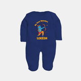 My First Dussehra Lokesh Victory Bow Fullbody suit - NAVY BLUE - New Born (Chest 7.5")