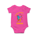 My First Dussehra Lokesh Victory Bow Romper - HOT PINK - New Born (Chest 14")