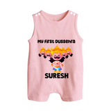 My First Dussehra Suresh Ravan King Button Romper - BABY PINK - New Born (Chest 18")