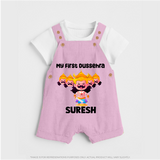 My First Dussehra Suresh Ravan King Dungaree - BABY PINK - 0 - 5 Months Old (Chest 18")