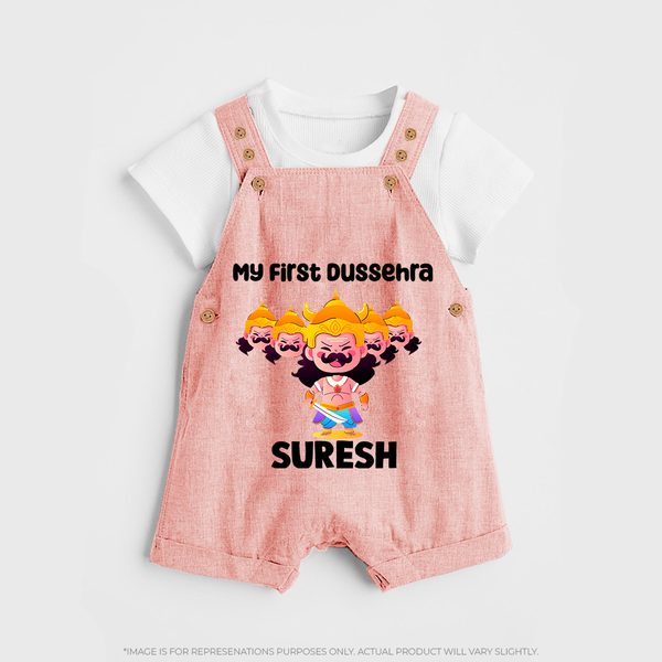 My First Dussehra Suresh Ravan King Dungaree - PEACH - 0 - 5 Months Old (Chest 18")