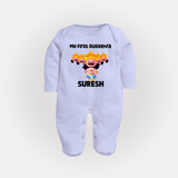 My First Dussehra Suresh Ravan King Fullbody suit - BABY BLUE - New Born (Chest 7.5")