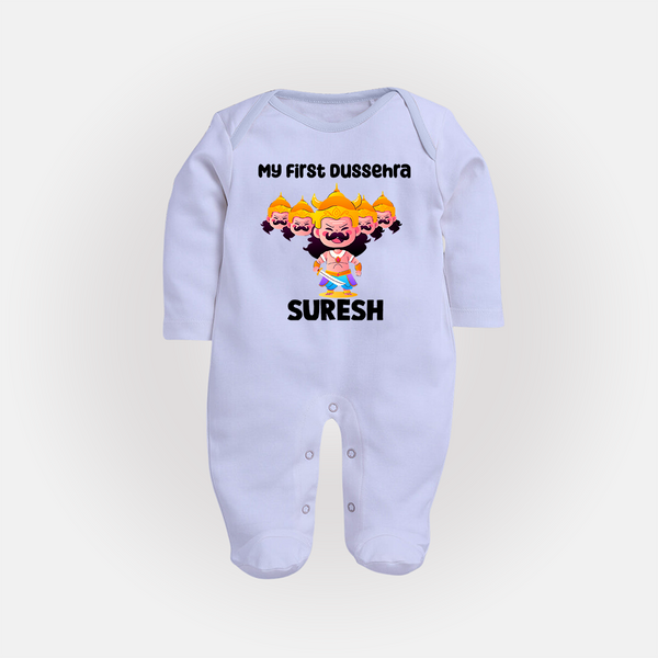 My First Dussehra Suresh Ravan King Fullbody suit - BABY BLUE - New Born (Chest 7.5")