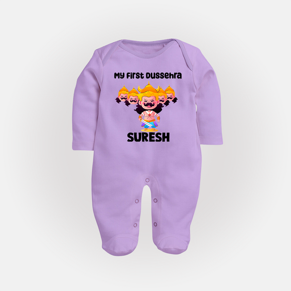 My First Dussehra Suresh Ravan King Fullbody suit - LILAC - New Born (Chest 7.5")