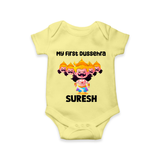 My First Dussehra Suresh Ravan King Romper - PASTEL YELLOW - New Born (Chest 14")