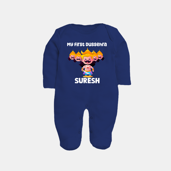 My First Dussehra Suresh Ravan King Fullbody suit - NAVY BLUE - New Born (Chest 7.5")
