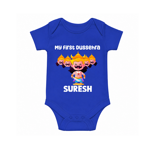 My First Dussehra Suresh Ravan King Romper - COBALT BLUE - New Born (Chest 14")
