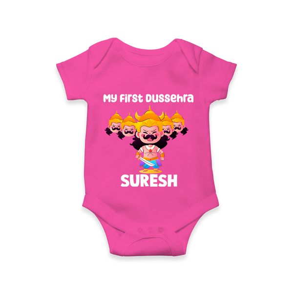 My First Dussehra Suresh Ravan King Romper - HOT PINK - New Born (Chest 14")
