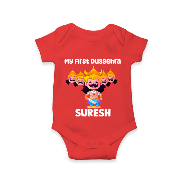 My First Dussehra Suresh Ravan King Romper - RED - New Born (Chest 14")