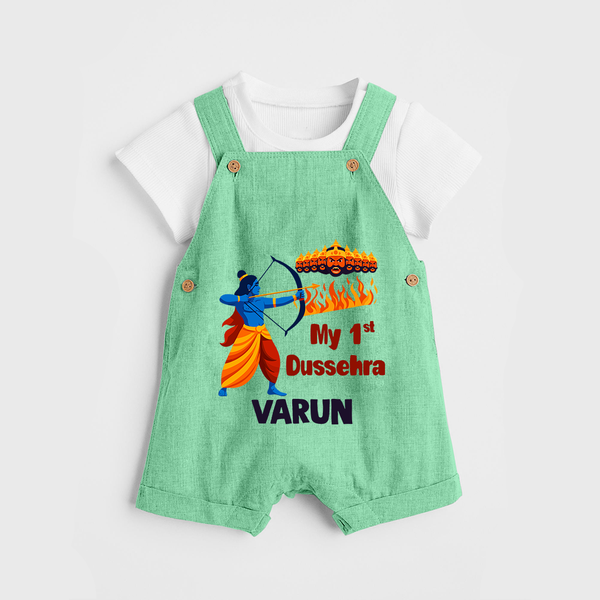 My First Dussehra Varun Ram Victory Dungaree - GREEN - 0 - 5 Months Old (Chest 18")