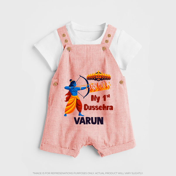 My First Dussehra Varun Ram Victory Dungaree - PEACH - 0 - 5 Months Old (Chest 18")