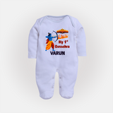 My First Dussehra Varun Ram Victory Fullbody suit - BABY BLUE - New Born (Chest 7.5")