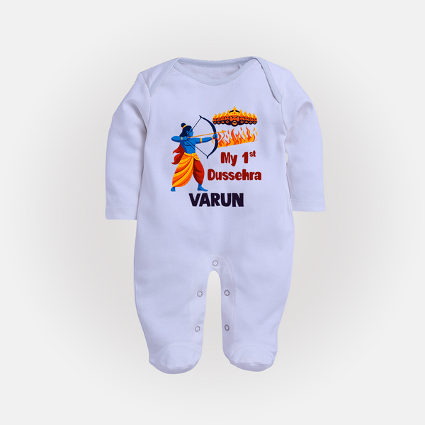My First Dussehra Varun Ram Victory Fullbody suit - BABY BLUE - New Born (Chest 7.5")