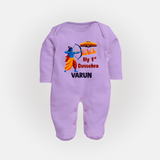 My First Dussehra Varun Ram Victory Fullbody suit - LILAC - New Born (Chest 7.5")