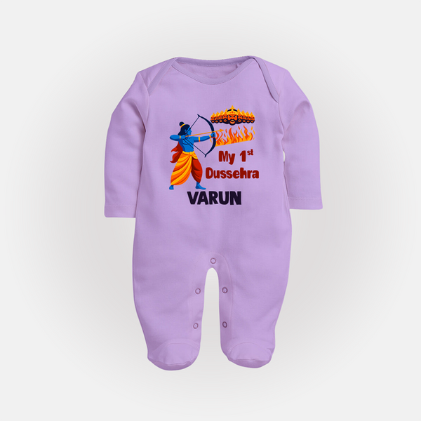 My First Dussehra Varun Ram Victory Fullbody suit - LILAC - New Born (Chest 7.5")