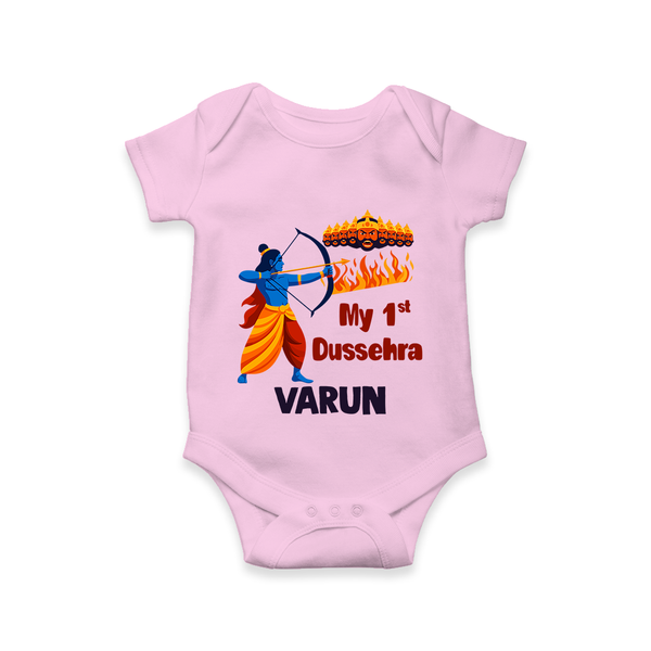 My First Dussehra Varun Ram Victory Romper - BABY PINK - New Born (Chest 14")