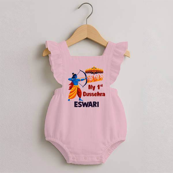 My First Dussehra Varun Ram Victory Romper Frock - BABY PINK - 0 - 3 Months Old (Chest 19")