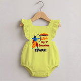 My First Dussehra Varun Ram Victory Romper Frock - PASTEL YELLOW - 0 - 3 Months Old (Chest 19")