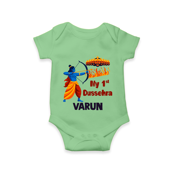 My First Dussehra Varun Ram Victory Romper - GREEN - New Born (Chest 14")